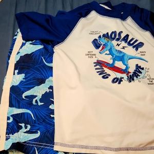 Boys swim trunks with rash guard shirt